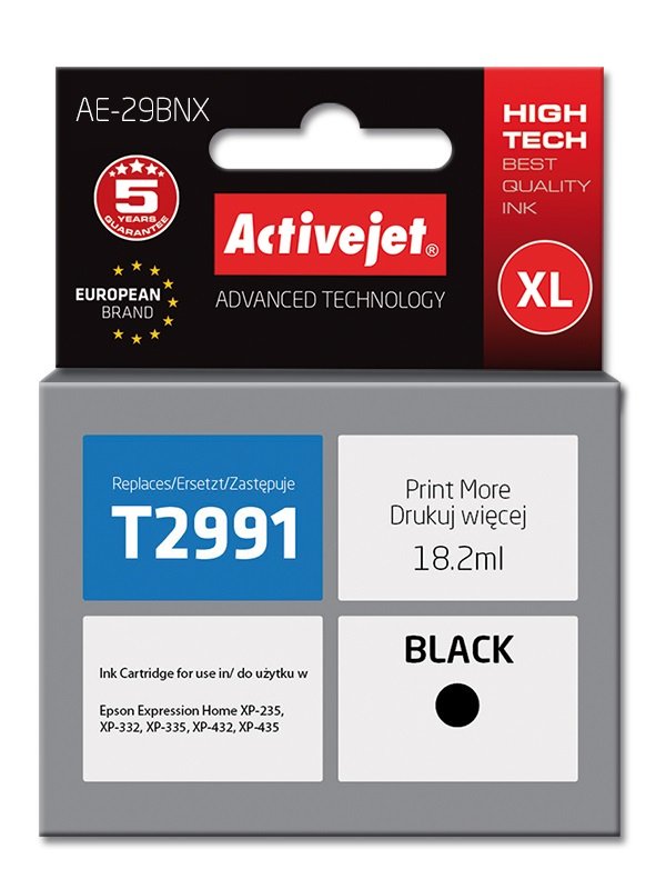 EAN 5901443106678 - Activejet AE-29BNX cartucho de tinta 1 pieza(s) Compatible Alto rendimiento (XL) Negro imagen 1