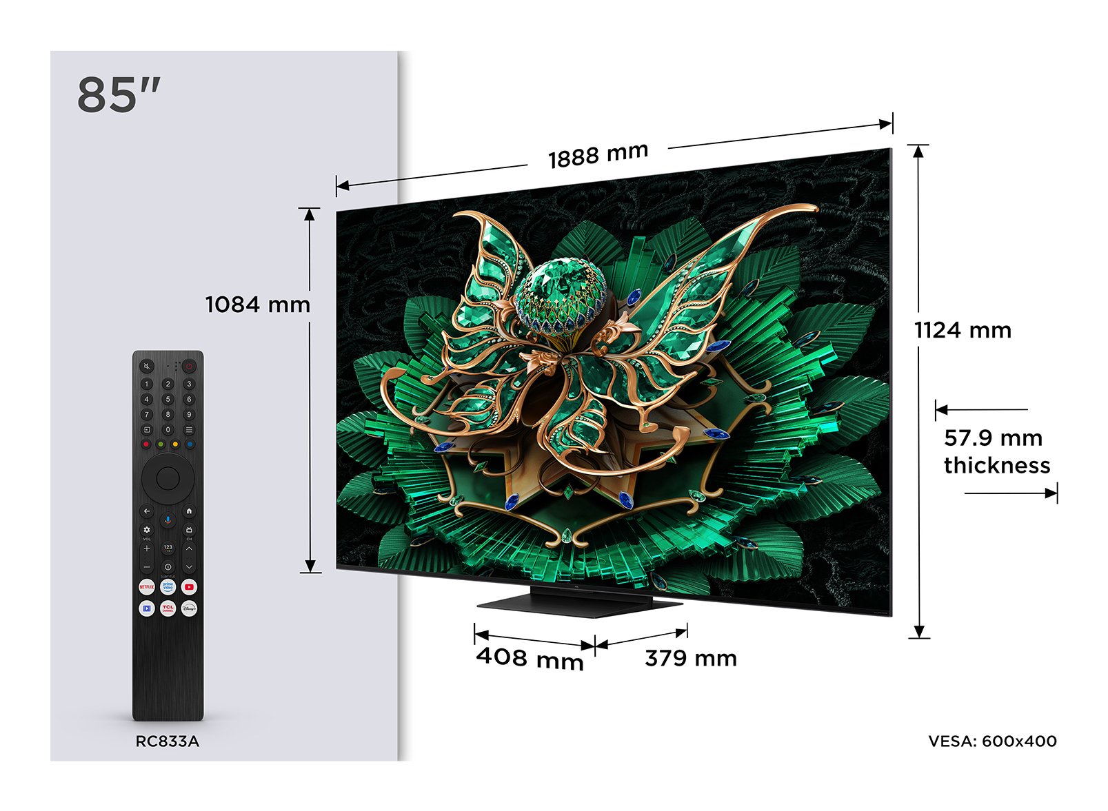 EAN 5901292525712 - TCL 85C7K Televisor 2,16 m (85") 4K Ultra HD Smart TV Wifi Metálico 3000 cd / m² imagen 1