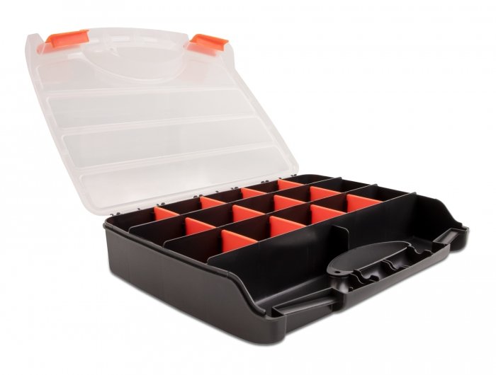 Sortimentsbox Mit 17 Fächern 320 X 255 X 60 Mm Naranja Schwarz