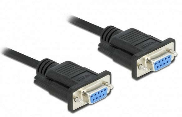 Delock Rs-232 Cable Seriell D-Sub 9 Buchse Zu Buchse Nullmodem Mit Schmalem Steckergehäuse - Full Handshaking - 1 M