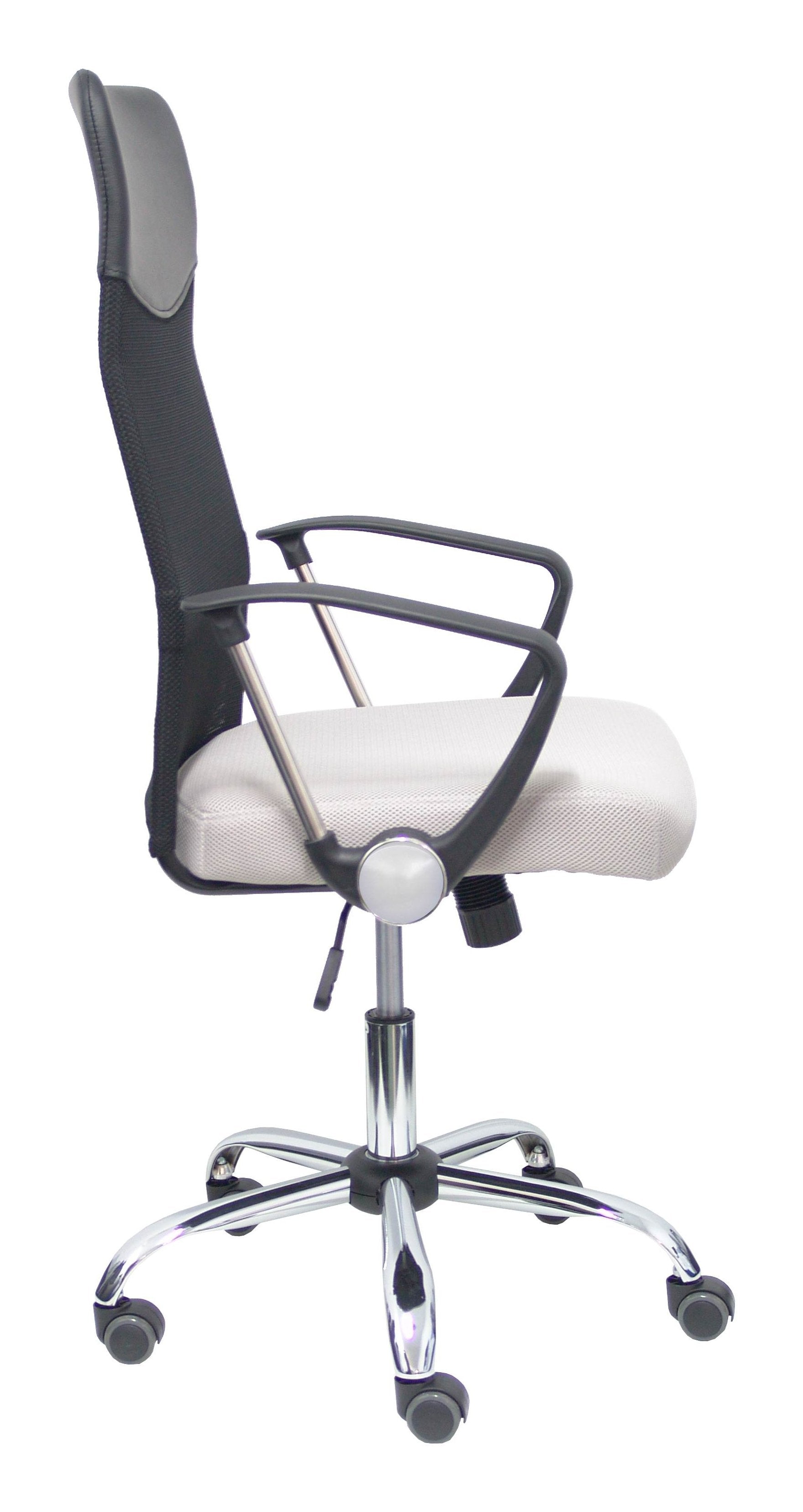 Silla Gontar Respaldo Malla Negro Asiento Gris Cla