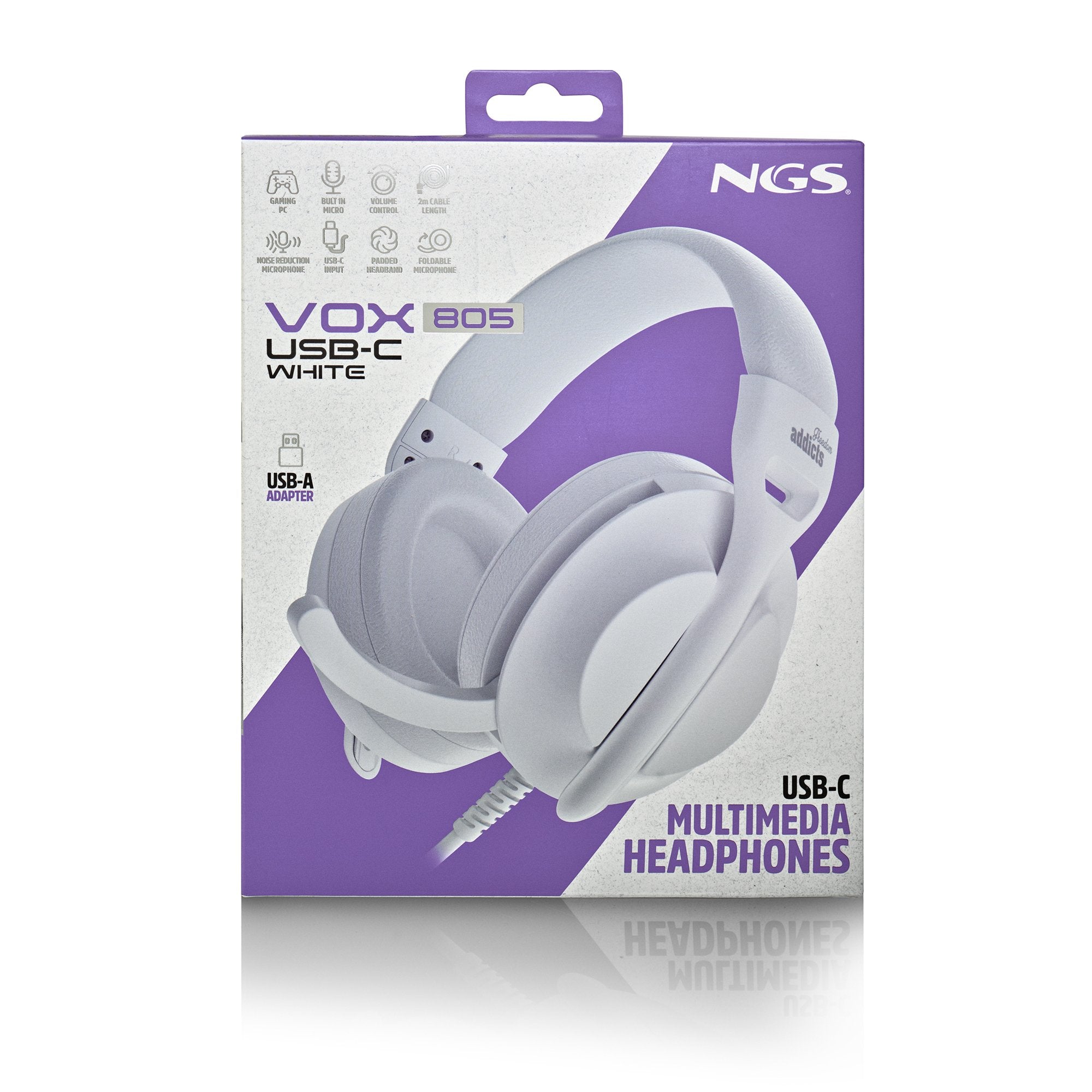 Auriculares Ngs Vox805 Usb-C Con Micrófono Usb Tipo-C Blancos