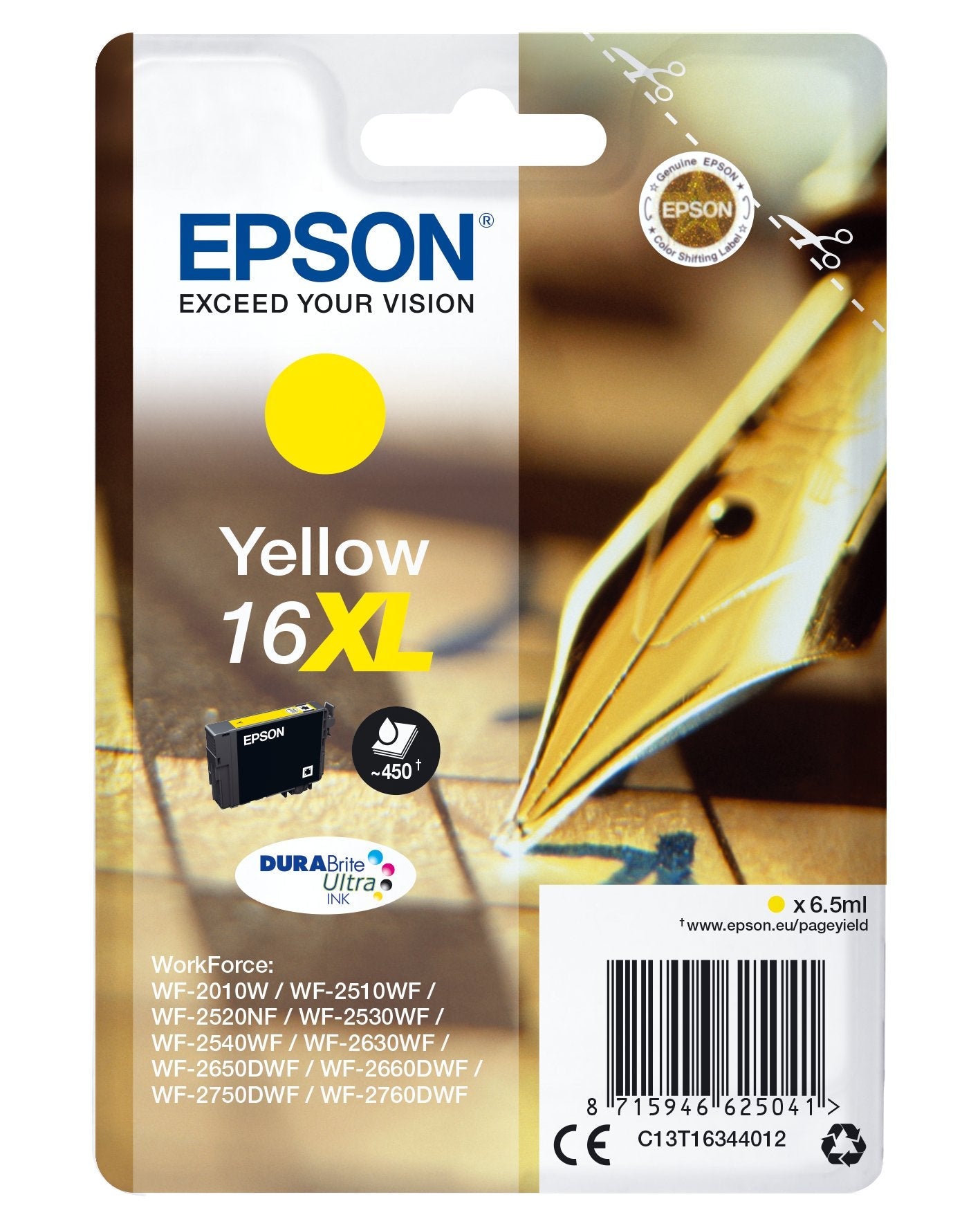 Epson Tinta Amarillo Durabrite Ultra Ink - Nº16xl