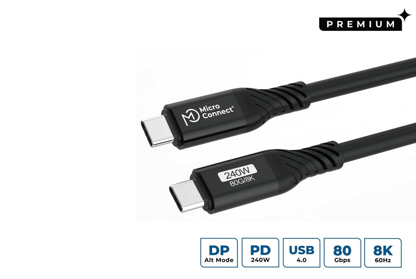 EAN 5715063727225 - Microconnect USB4CC1-240W-80GBPS cable USB USB4 Gen 3x2 1 m USB C Negro imagen 1