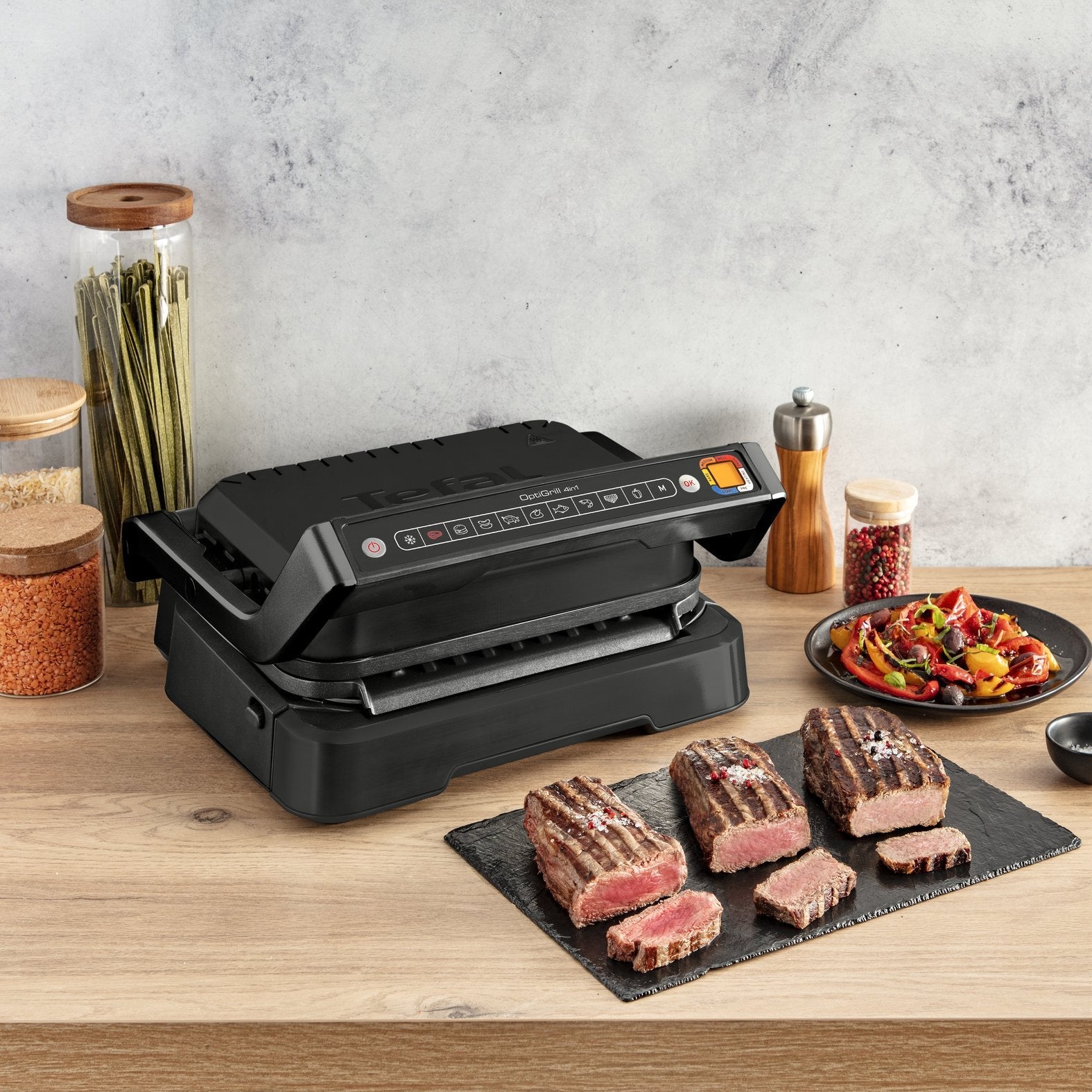 Tefal Optigrill 4in1 Gc7748, Grill De Contacto Negro, 2.100 Vatios, Con Bandeja Para Hornear Gc7748