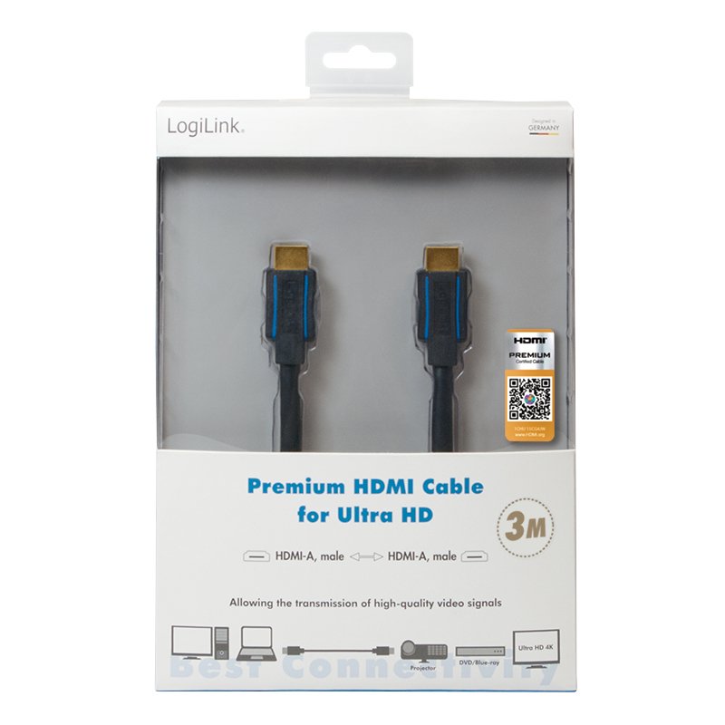 Logilink Chb005 Cable Hdmi 3 M Hdmi Tipo A (Estándar) Negro
