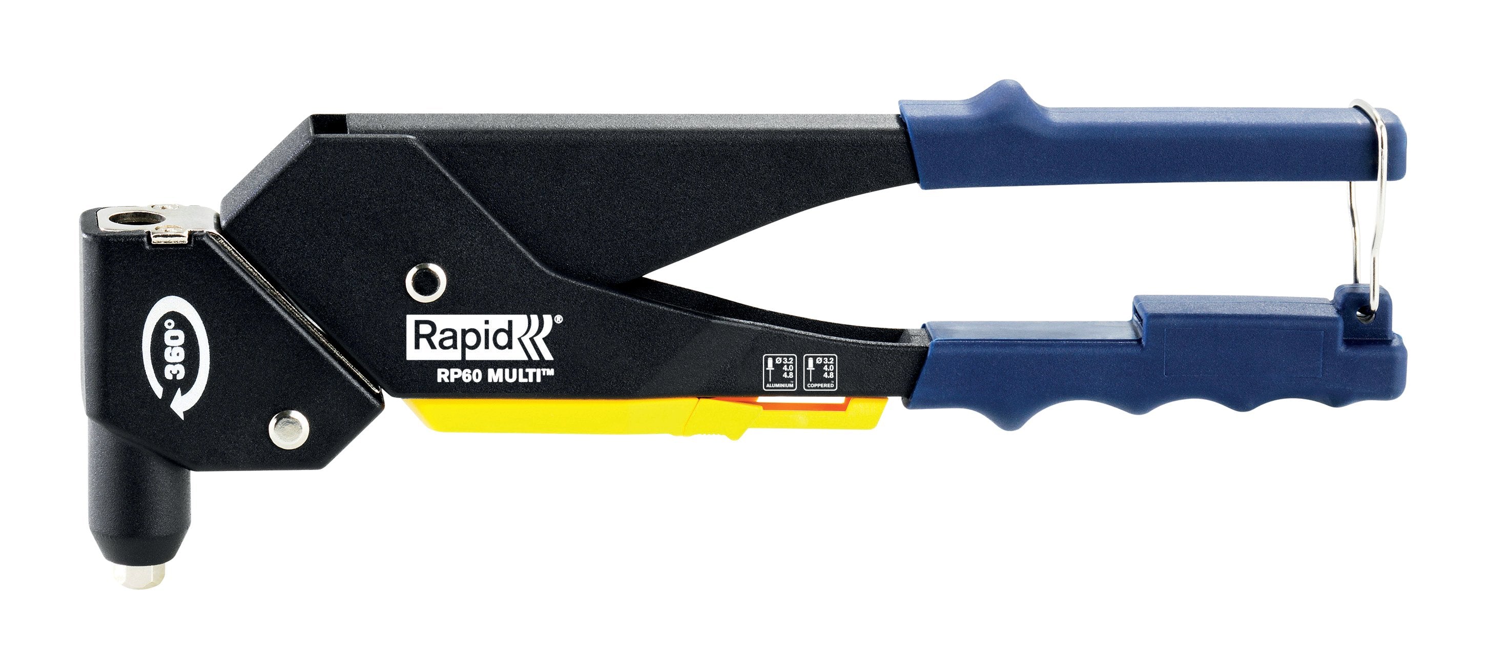 Rapid Rp60 Multi Remachadora Con Cabezal Giratorio Y Boquilla Múltiple Para Remaches De Aluminio De 3.2, 4.0, 4.8mm (5001720)