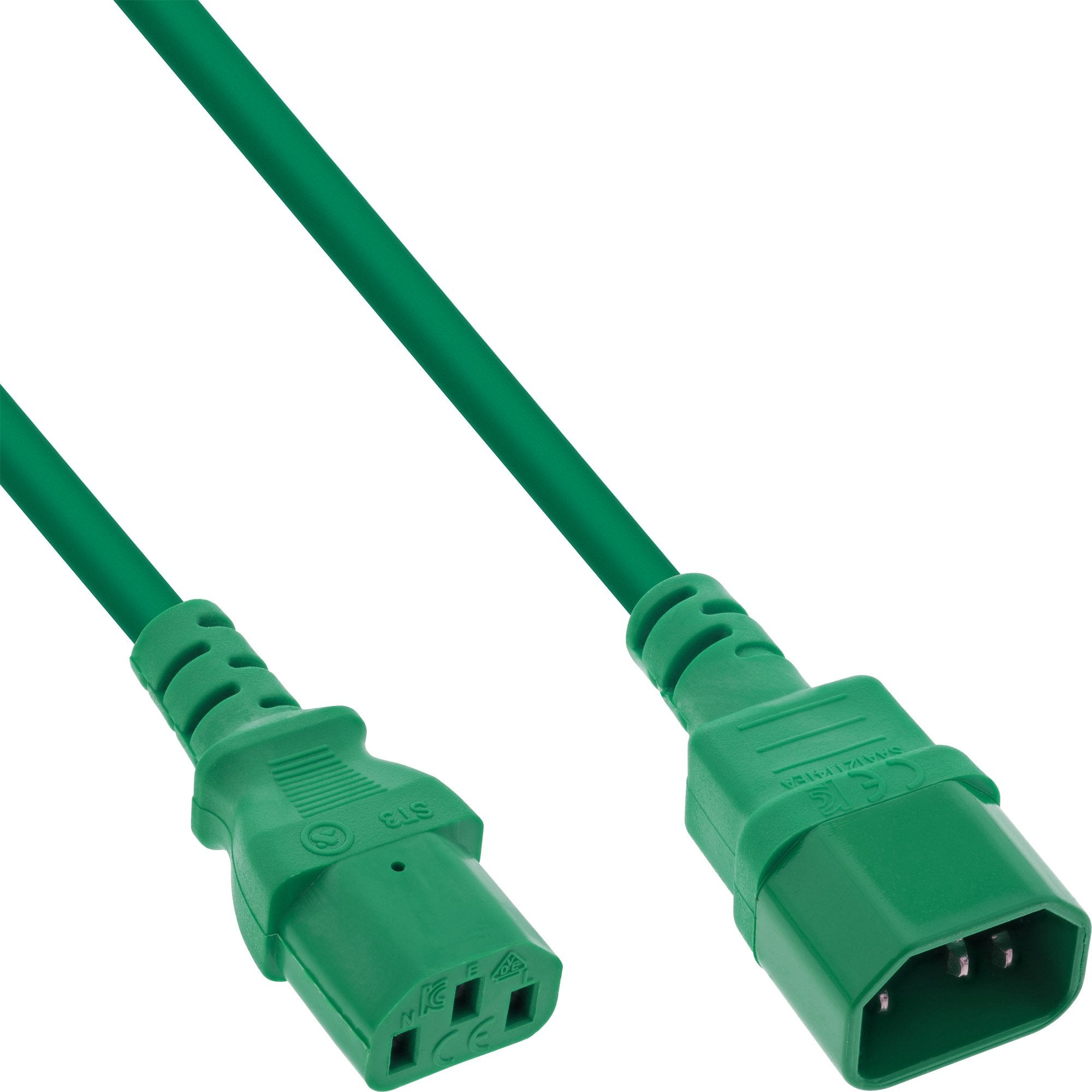 Prolongación Del Cable De Alimentación Inline, C13 A C14, Verde, 2 M