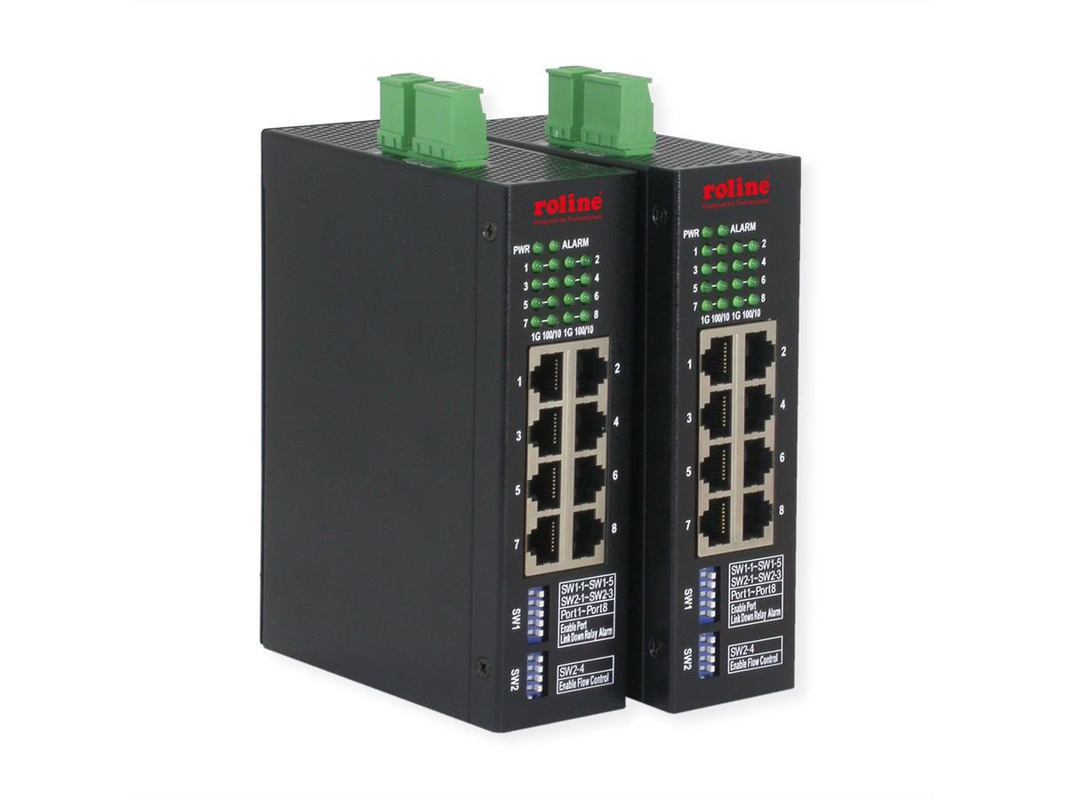 Roline Industrial Gigabit Ethernet Switch, 8 Ports, Web Managed