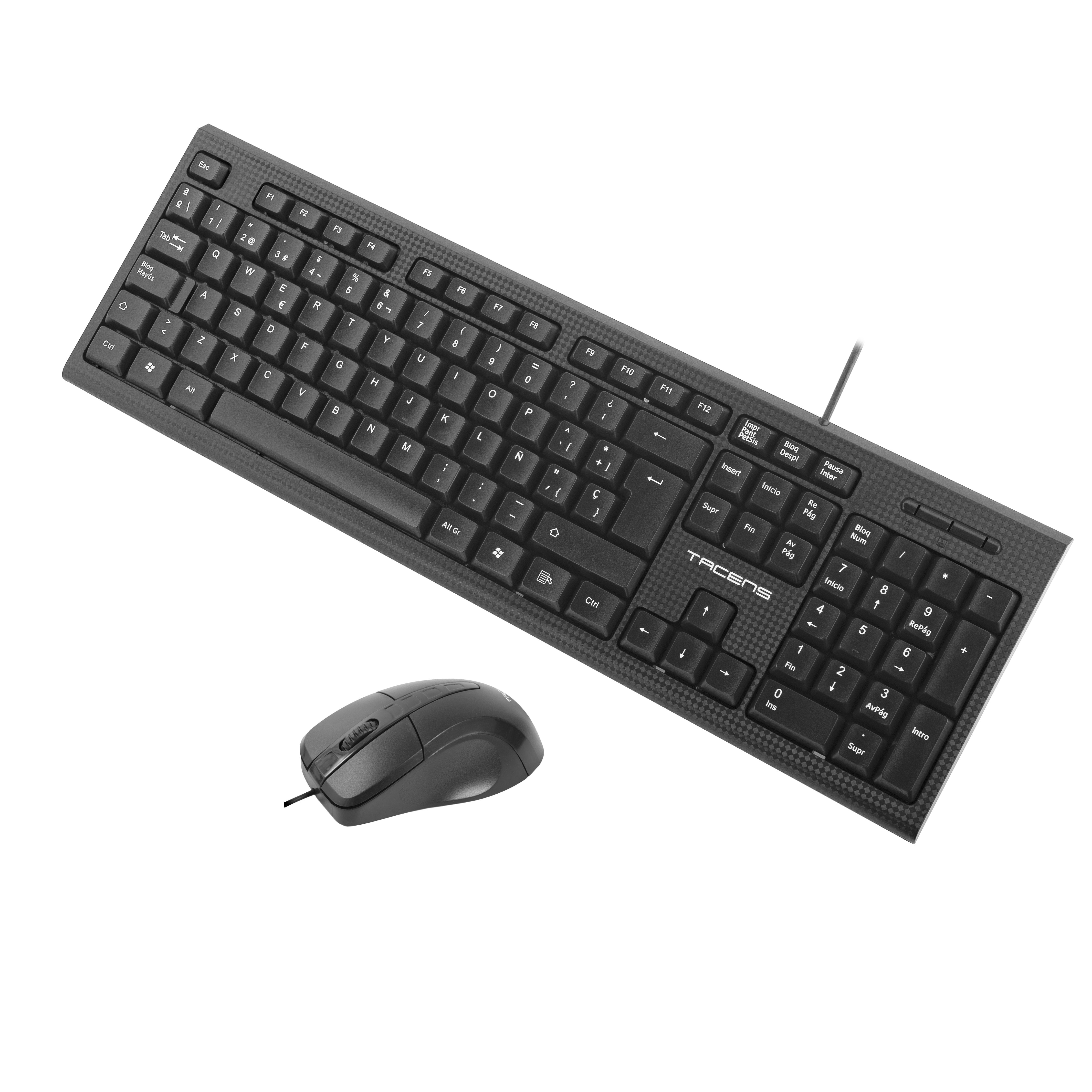 Teclado Español + Ratón Tacens Anima Acp0 Multimedia Usb 1200dpi Negro