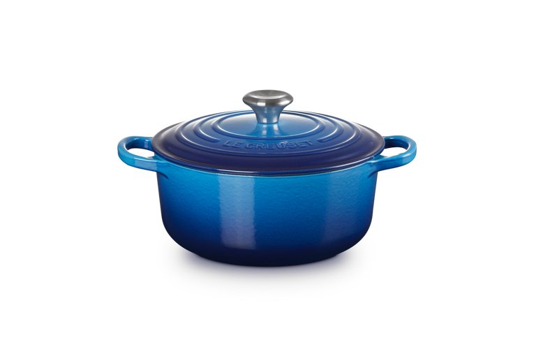 Le Creuset 21177202202430 Signature Gusseisen-Bräter Con Deckel, Ø 20 Cm, Aare