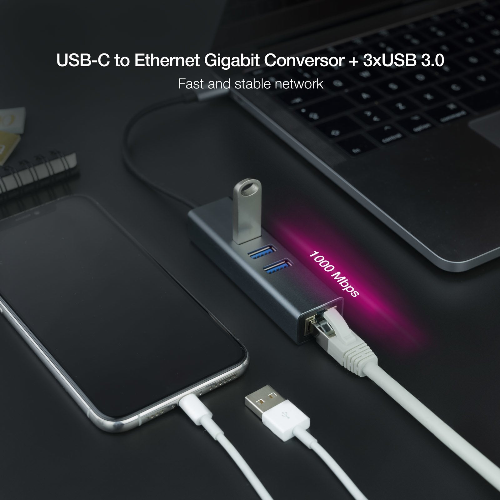 EAN 8433281011472 - Nanocable 10.03.0408 base para portátil y replicador de puertos Alámbrico USB 3.2 Gen 1 (3.1 Gen 1) Type- imagen 3