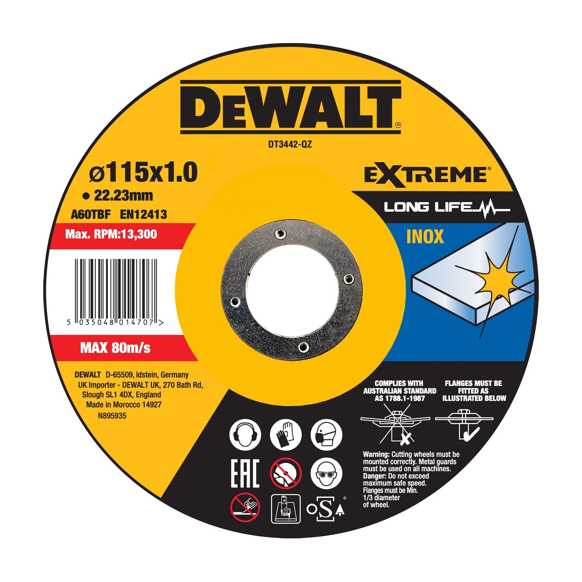 Dewalt Dt3442-Qz Extreme Trennscheibe 115mm