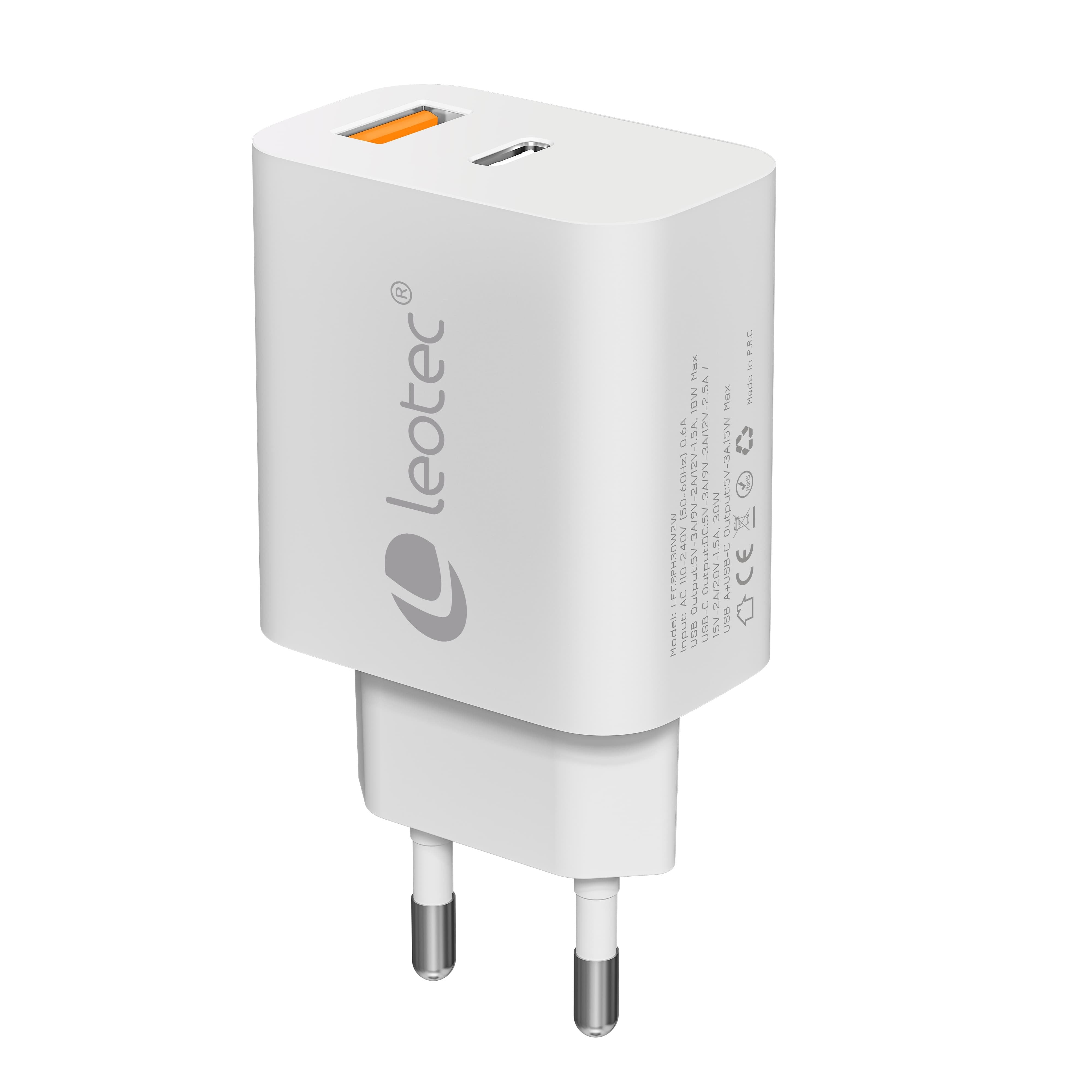 EAN 8436588883094 - Leotec LECSPH30W2W cargador de dispositivo móvil Corriente alterna Interior imagen 2