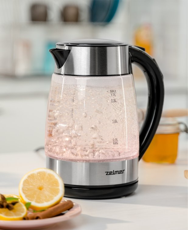 Tetera Zelmer Zck8026 Eléctrica 1,7 L 2200 W Negro, Transparente