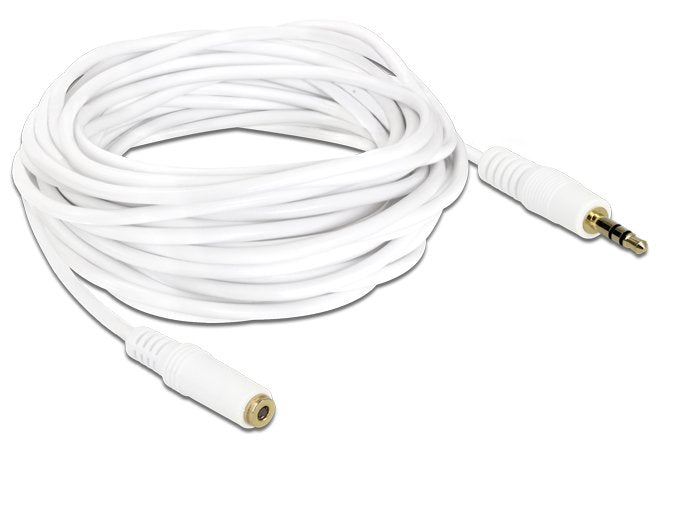 Delock Klinkenverlängerungscable 3,5 Mm 3 Pin Stecker > Buchse 5 M Weiss