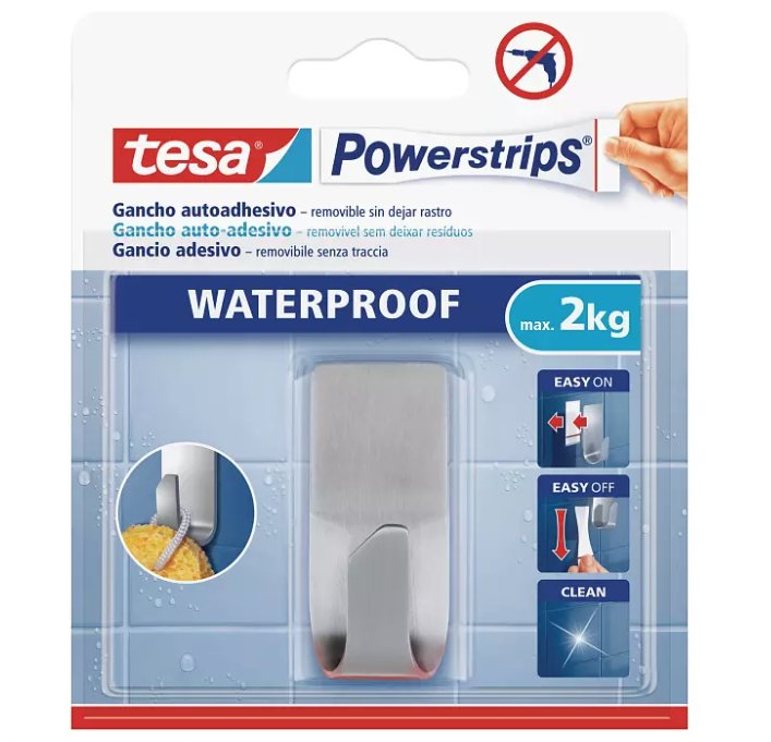 Tesa Powerstrips Haken 59707 Waterproof Zoom Metall 2kg