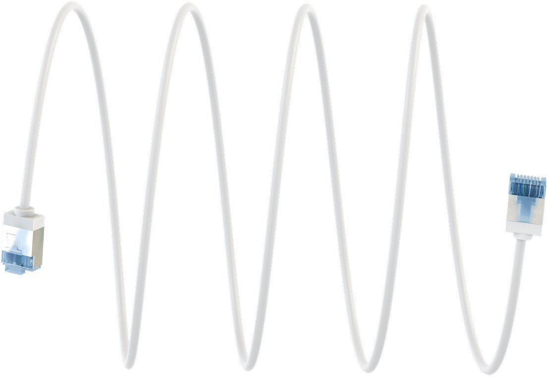 Goobay Cable Cat.6a Ultraflexible Delgado, U/Ftp Blanco, 1 Metro, Conector Extracorto 74332