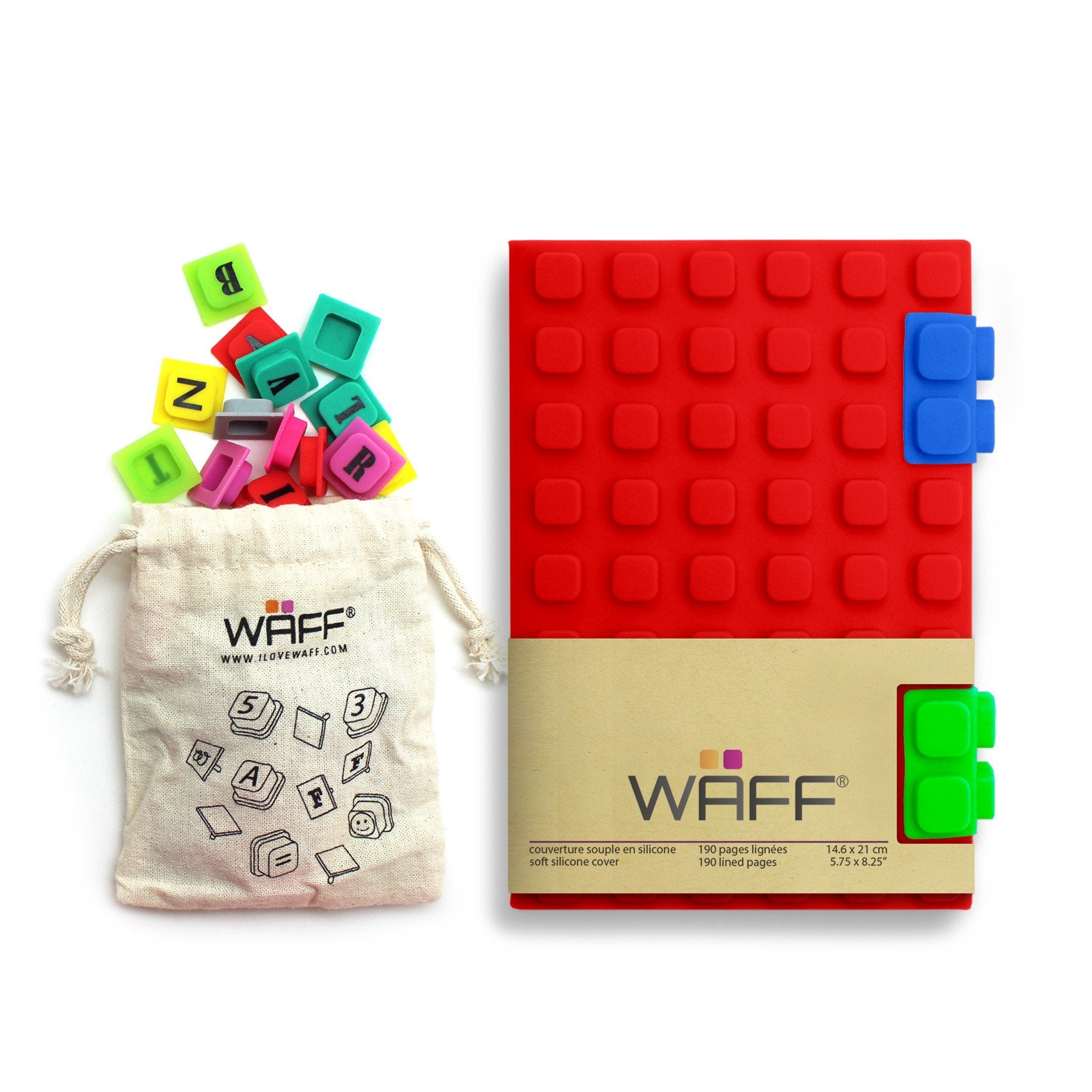 Combo M Rojo/Red Libreta Waff + Letras