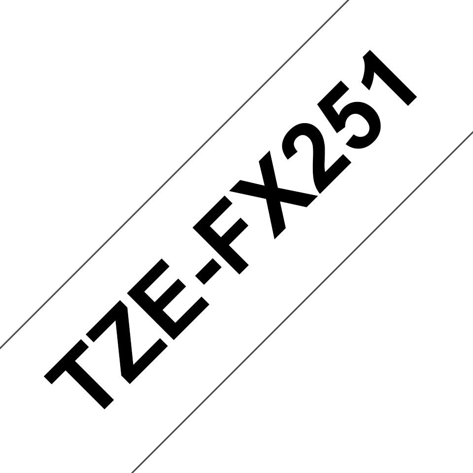 EAN 0012502626107 - Brother TZE-FX251 cinta para impresora de etiquetas Negro sobre blanco imagen 1