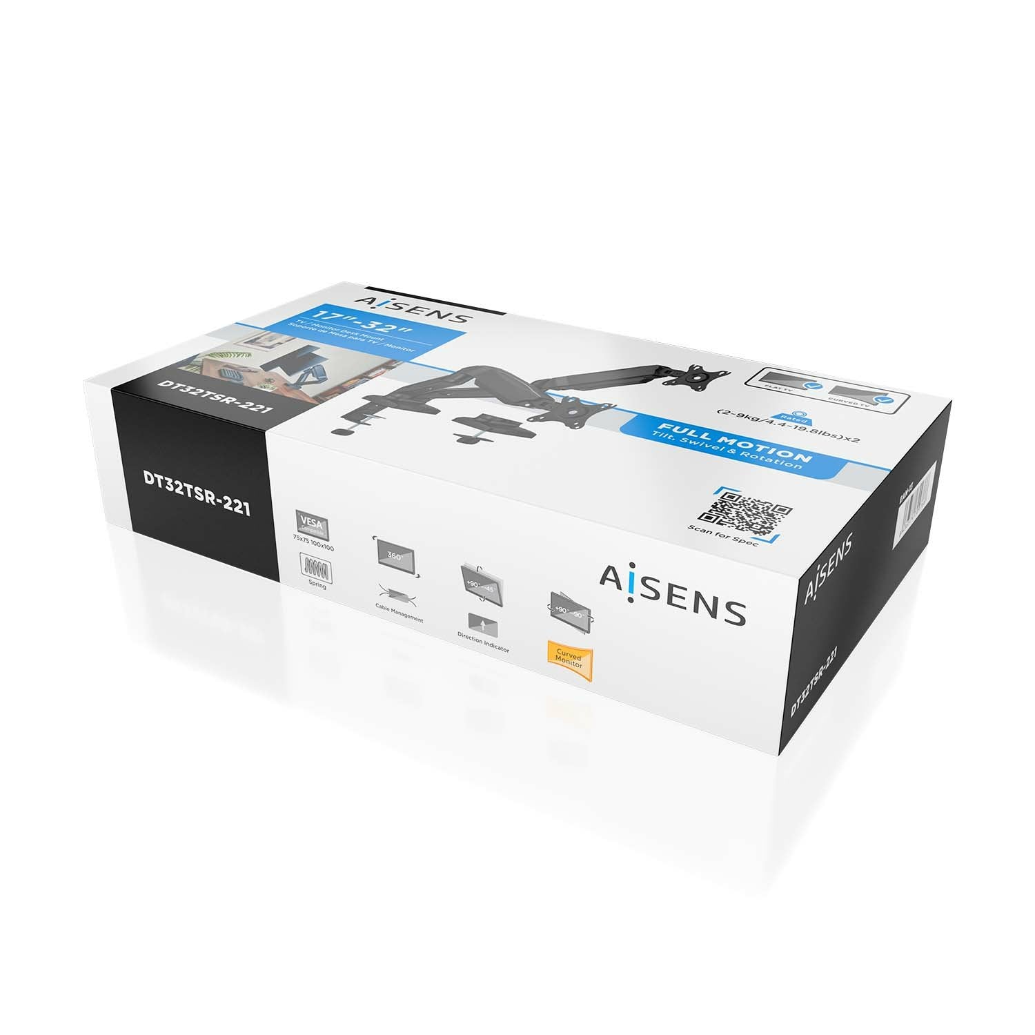 EAN 8436574709766 - AISENS DT32TSR-221 soporte para monitor 81,3 cm (32") Escritorio imagen 6
