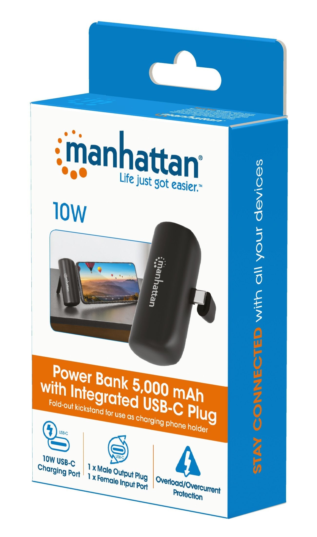 Manhattan Powerbank 5000 Mah Usb Typ-C Mecker 20w Negro
