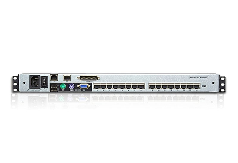 Aten 16-Puertos 17" Lcd Cat5e/6 Kvm Sobre Ip Switch (Dual Rail) - Kl1516aim-Axa-Xg El Conmutador Kvm De Dos Módulos Retráctiles Con Pantalla Lcd Kl1516ai Es Una Unidad De Control Que Da Acceso A Hasta 16 Computadoras Desde Una Única Consola