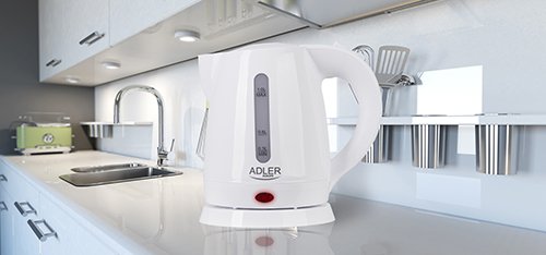 Hervidor De Agua Adler Ad 1272 Tetera Eléctrica 1 L Avellana, Blanco 1600 W