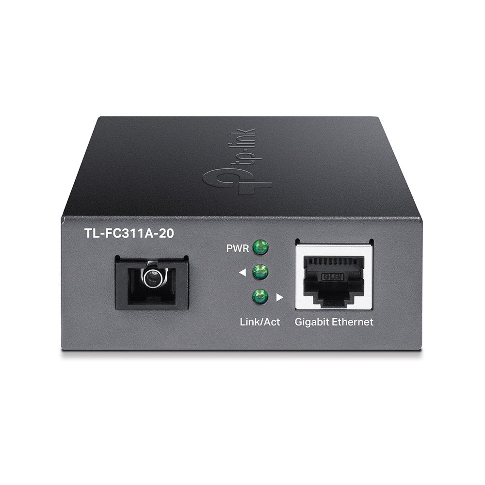Convertidor De Fibra Tp-Link Fc311a-20 Single-Mode Gigabit Bidireccional De 1p Rj45 10/100/1000 A 1p Sc Port Gigabit Cobertura 20km