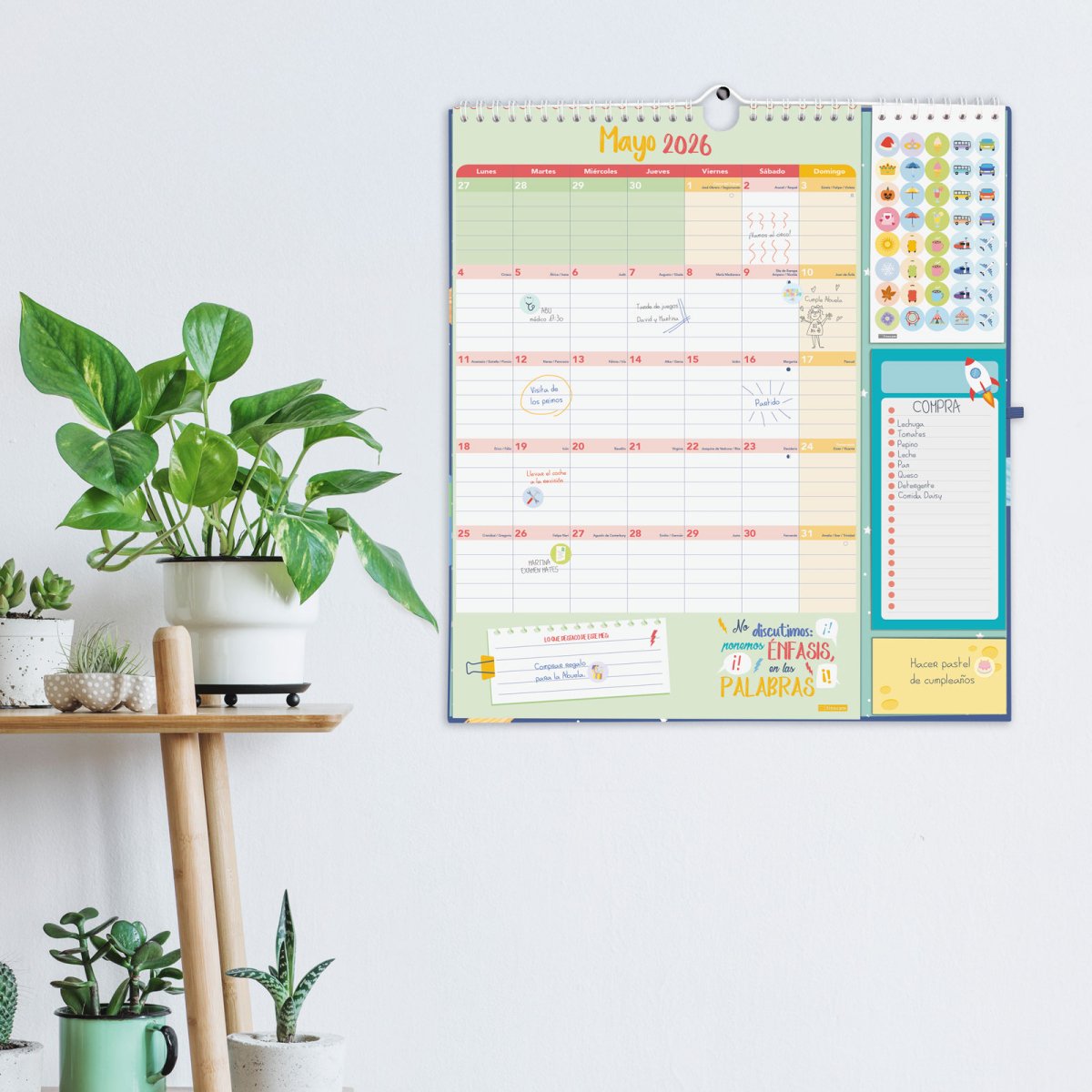 Finocam Calendario De Pared Plus 16 Meses 215x325 Mv Familiar 2025-2026