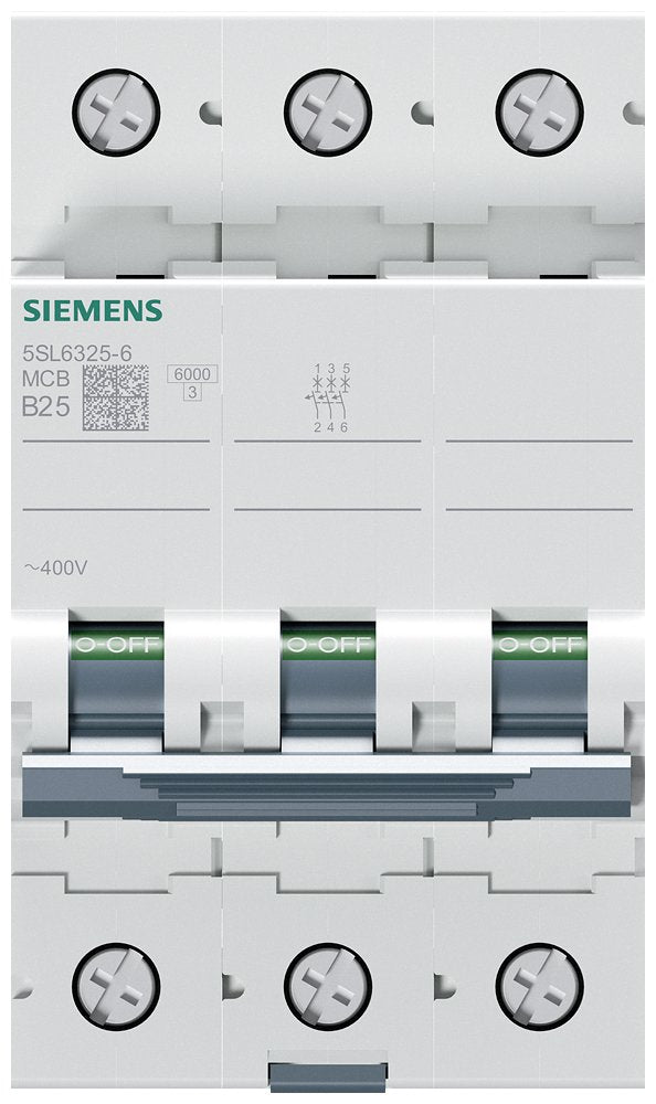 Siemens Automat B 25a 5sl63256 400v 6ka 3p