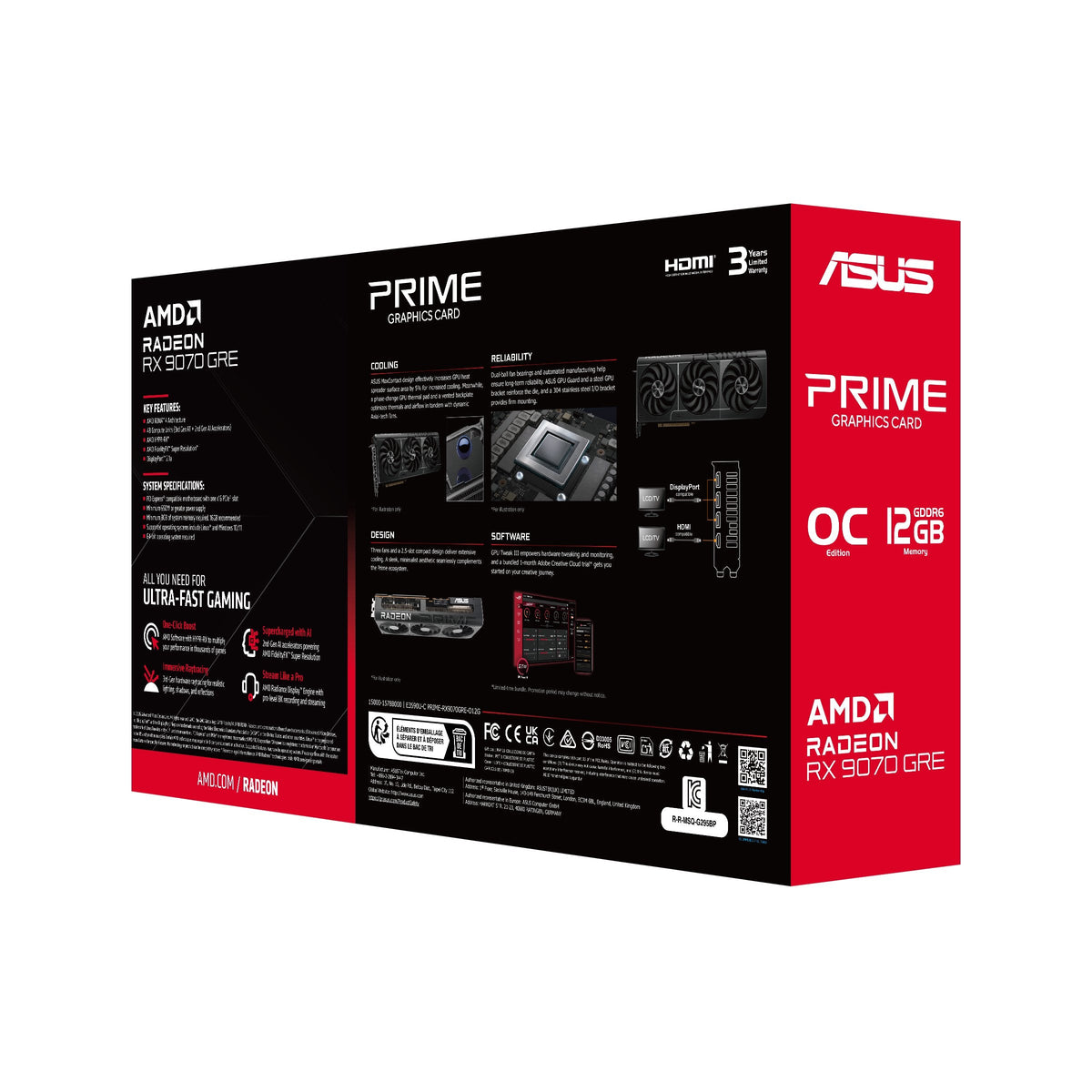 Tarjeta Grafica Asus Prime Rx 9070gre O12g Evo