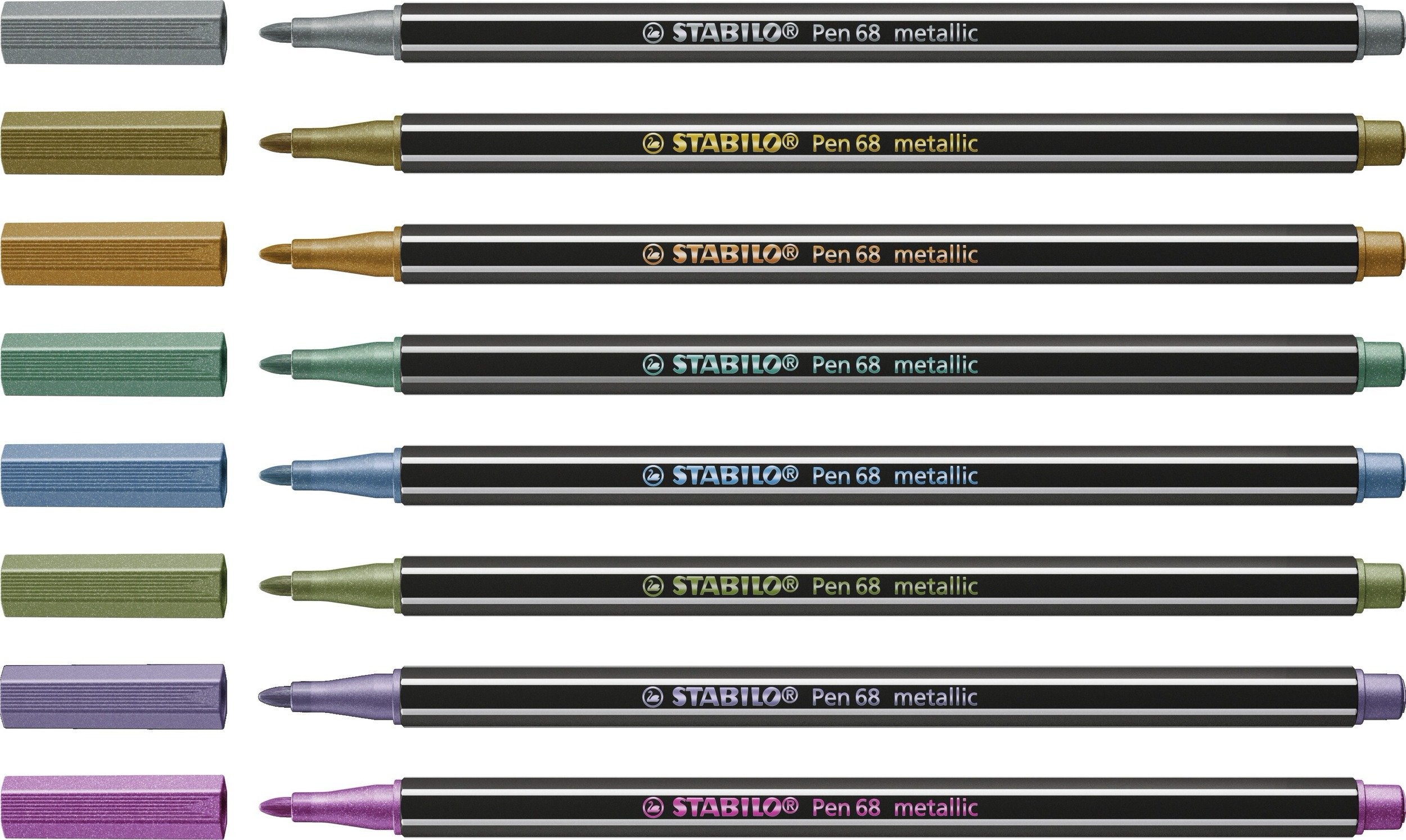 Stabilo Rotulador Pen 68 Metallic En Estuche De Plástico 8 C/Surtidos Metálicos