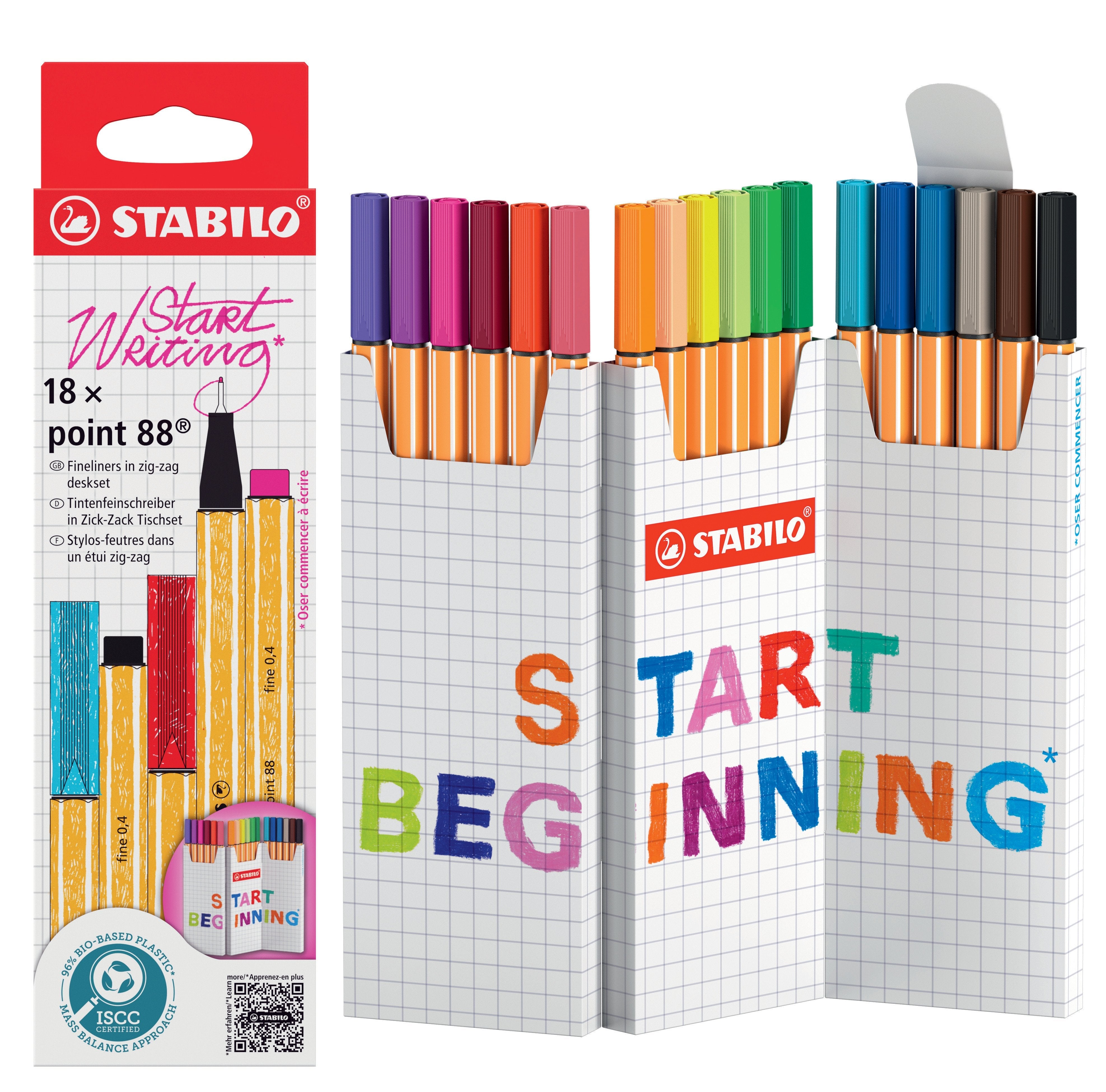 Stabilo Rotulador Point 88 Colores Surtidos Estuche En Zig Zag 18 Ud