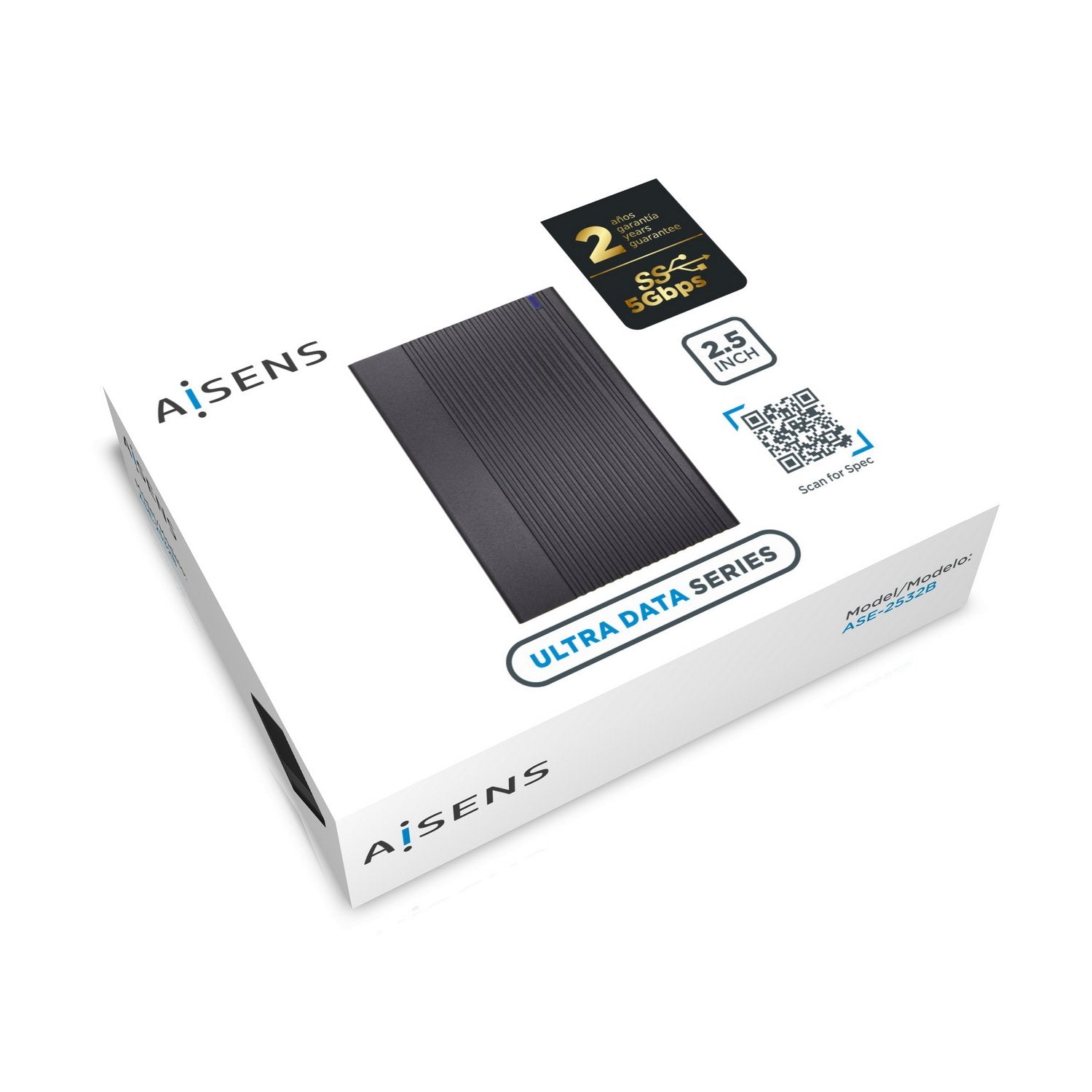 Aisens Caja Externa Para Disco Duro De 2.5' Usb 3.1 Gen1 Negra Ase-2532b
