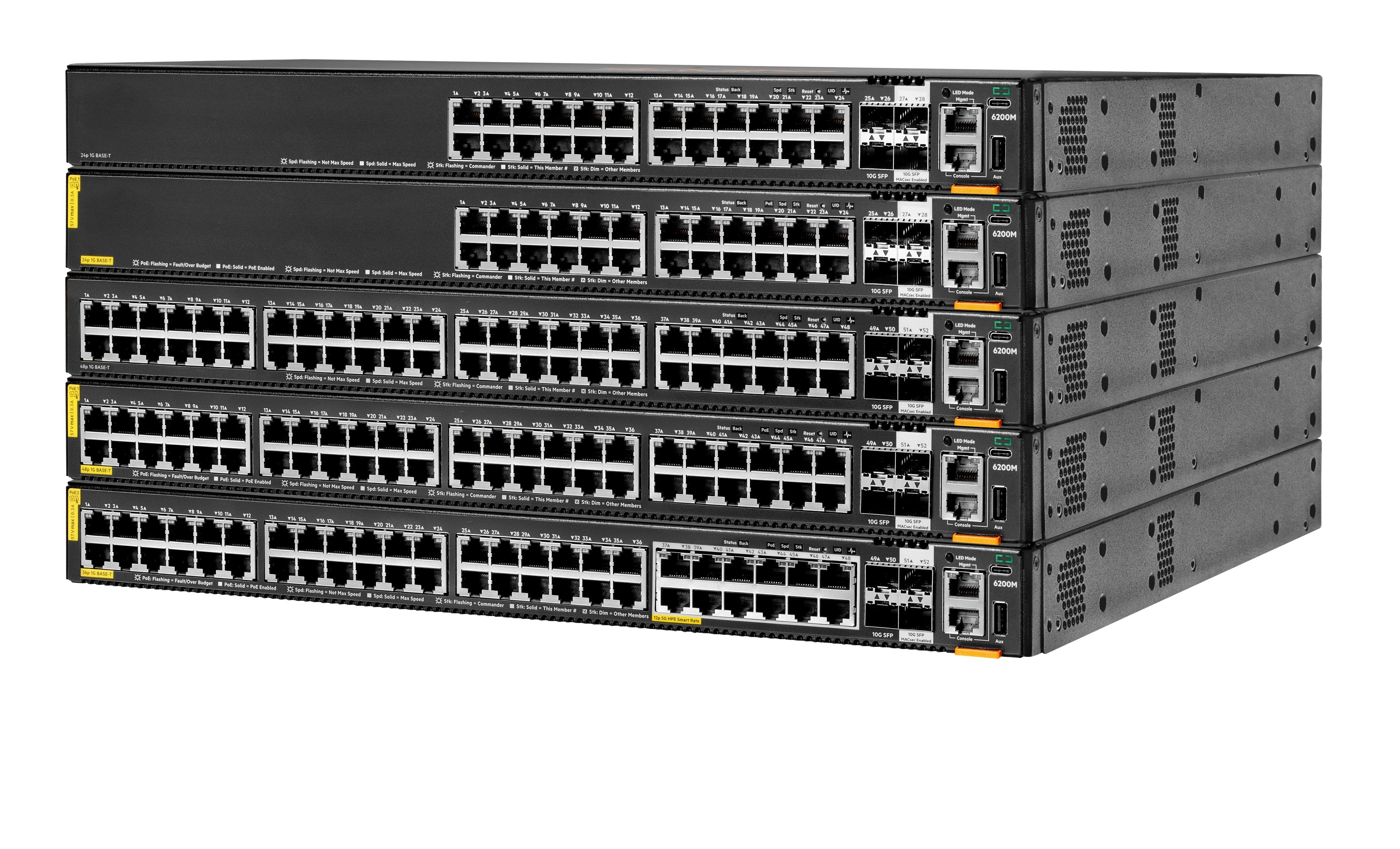 EAN 0190017535043 - HPE Aruba Networking CX 6200M 36G 12SR5 Class6 PoE 4SFP+ Switch imagen 2