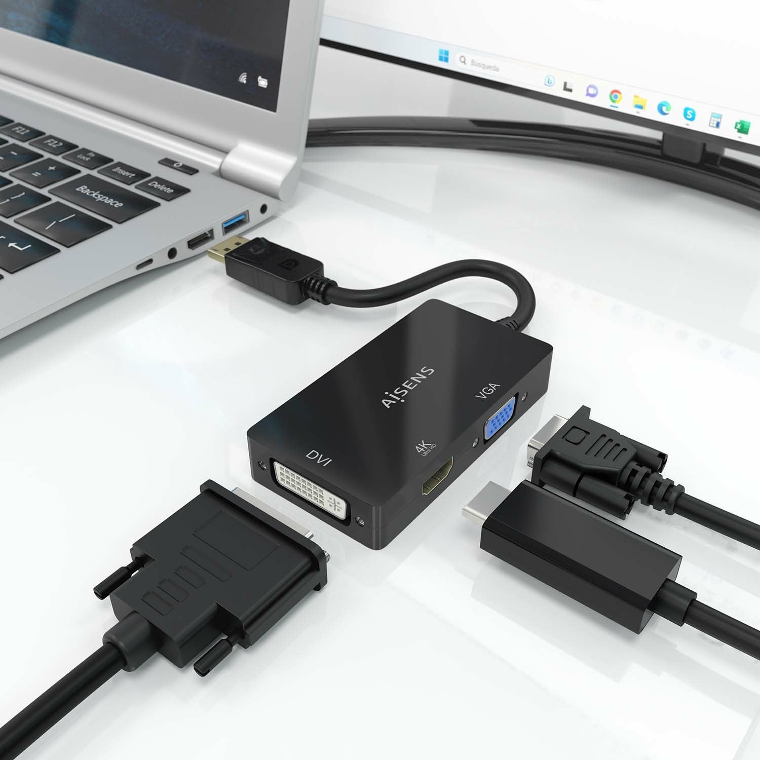 EAN 8435739901175 - AISENS A125-0861 adaptador de cable de vídeo 0,15 m VGA + HDMI + DVI imagen 4