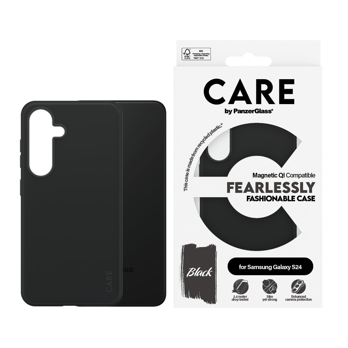 EAN 5715685012358 - PanzerGlass CARE™ by ® Case Black w. Qi Compatible Samsung Galaxy S24 funda para teléfono móvil Negro imagen 2
