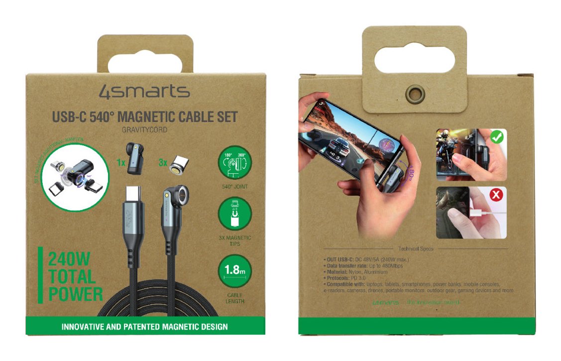 EAN 4252011910724 - 4smarts 541237 cable USB 1,8 m USB C Negro, Gris imagen 5