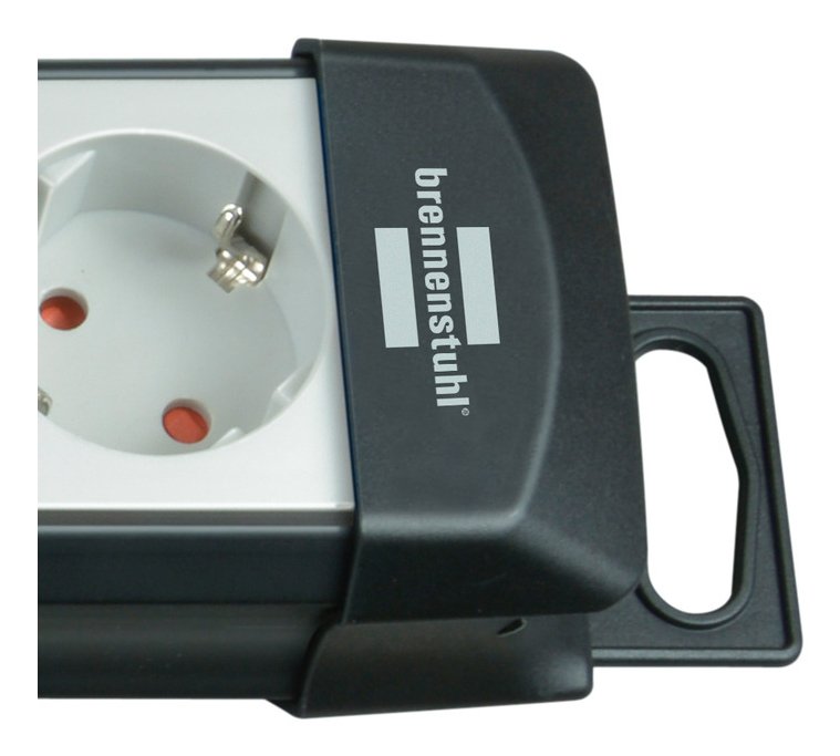 Brennenstuhl Premium-Line 6 Vías Con Interruptor, Negro / Gris Claro, 5 M