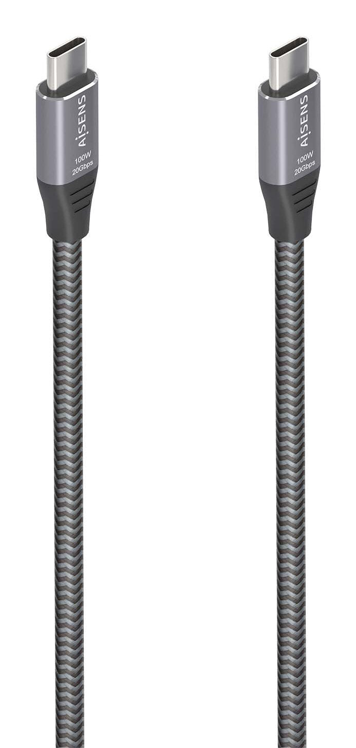 Aisens Cable Usb 3.2 Gen2x2 Aluminio 20gbps 8k@30hz 5a 100w E-Mark, Tipo Usb-C/M-Usb-C/M, Gris, 3.0m
