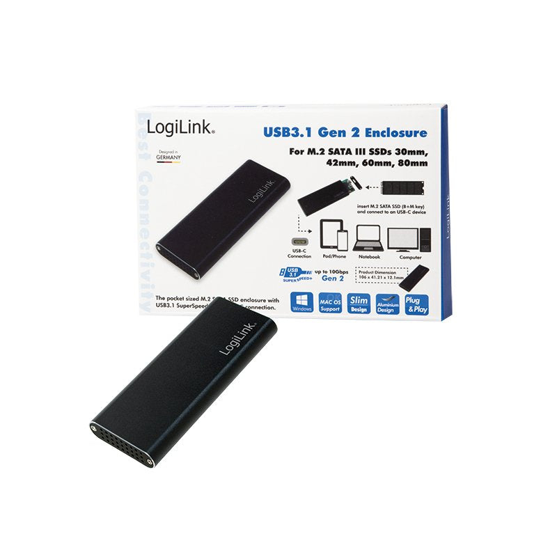 EAN 4052792048711 - LogiLink UA0314 caja para disco duro externo Caja externa para unidad de estado sólido (SSD) Negro M.2 imagen 4