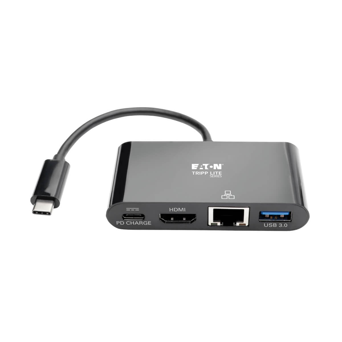 Tripp Lite Adaptador Usb-C Type-C A Hdmi Con Hub Usb-A, Gigabit Ethernet, Thunderbolt 3, 4k Carga Pd, 30 Hz, Negro