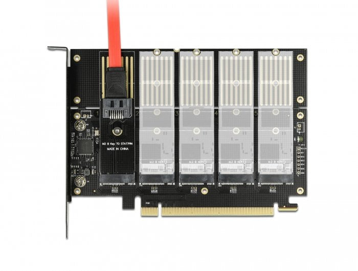 Tarjeta Delock Pcie X16> 5x M.2 Clave B 90435
