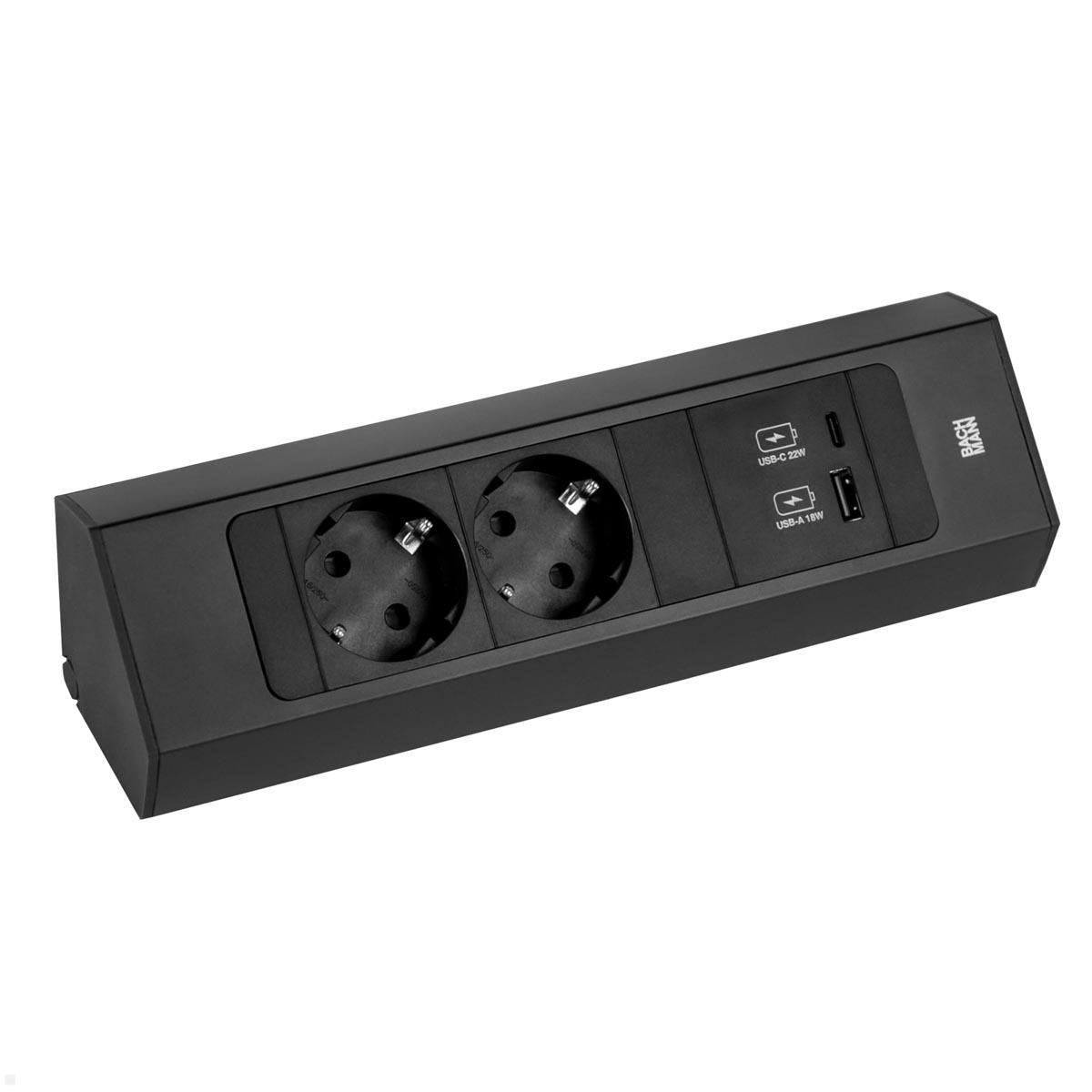 Regleta Bachmann Casia 2 2xcee7/3 1xusb A/C 22w 2,0m Aeh Sw