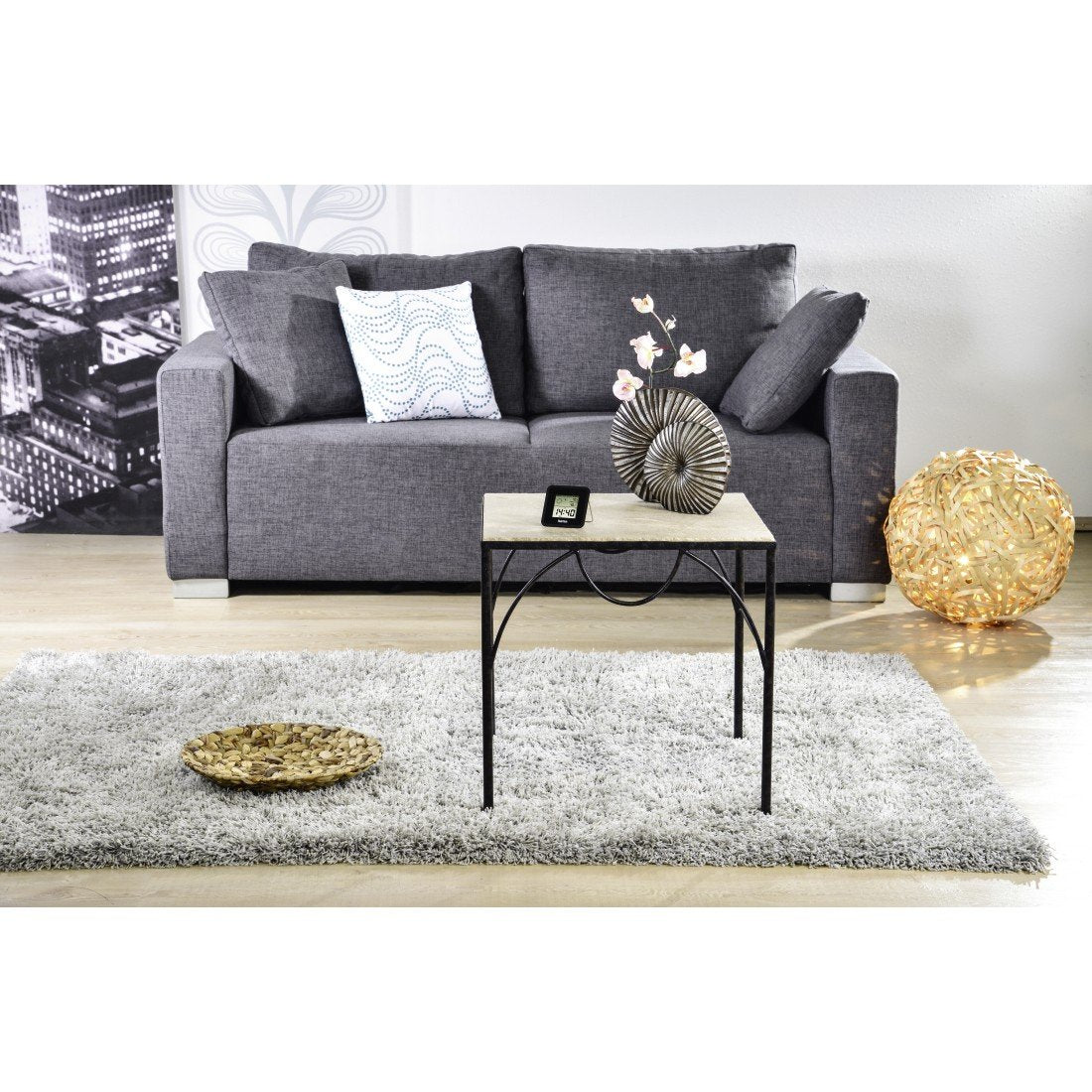 Hama Termómetro E Higrómetro Digital, Con Reloj Y Previsión Meteorológica (Control De Temperatura Digital Con Termómetro E Higrómetro Medidor De Temperatura Para Interior) Color Negro.