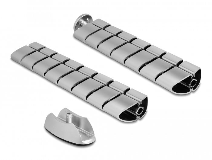 Delock Pasacables Para Escritorio 740 X 75 Mm Con Altura Regulable Plata