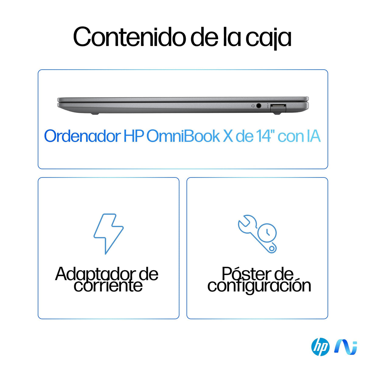 Portátil Hp Omnibook X 14-Fe0000ns Copilot+Pc, Snapdragon X Elite X1e-78-100, 16gb, 1tb Ssd, 14", W11 - Plata