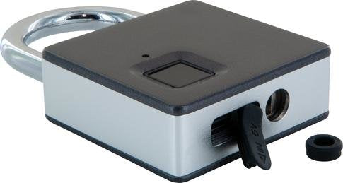 Cerradura De Huella Digital Schwaiger Con Grillete De Acero + Llave De Emergencia