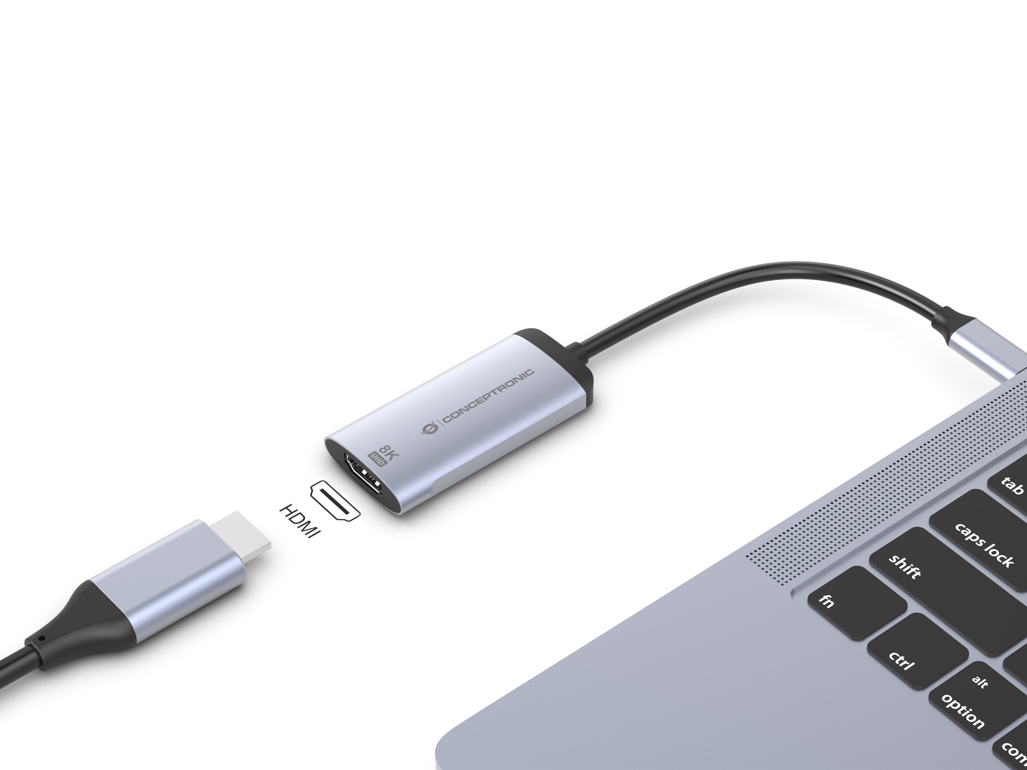 Adaptador Usb-C A Hdmi 2.1 Conceptronic 8k 60hz Carcasa Aluminio Abby23g
